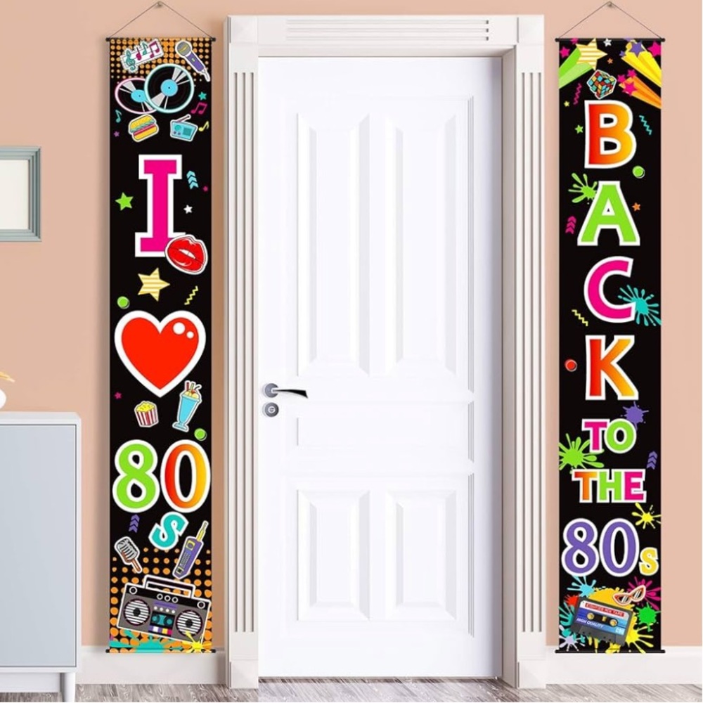 ⭐️3/15 Party 80s Door Banners (2) Back to the 80s & I love the 80s